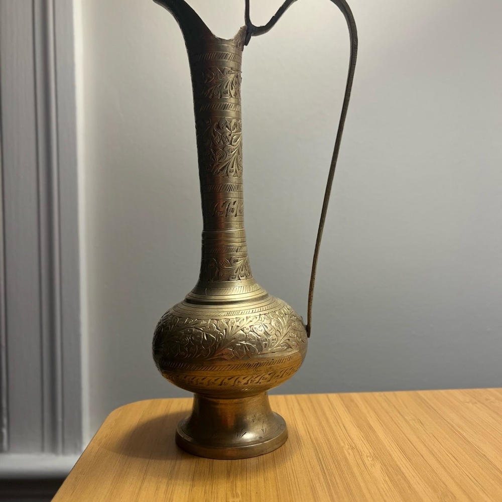 Antique Indian brass pitcher